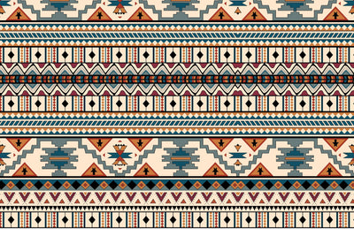 Ethnic Geometrical Wallpaper, Seamless Pattern Mural, Oversized Custom Size Wall Art, Non-Woven, Non-Adhesive, Modern Wall Paper, Removable