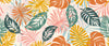 Colorful Tropical Leaves Wallpaper, Seamless Pattern Mural, Oversized Custom Size Wall Art, Non-Woven, Non-Adhesive, Modern Wall Paper, Removable