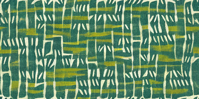 Ethnic Ikat Greenish Wallpaper, Handmade Boho Tribal Mural, Oversized Custom Size Wall Art, Non-Woven, Non-Adhesive, Modern Wall Paper, Removable