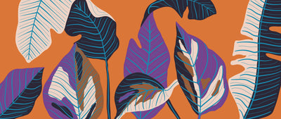 Luxury Leaf Wallpaper, Art Deco Mural, Oversized Custom Size Wall Art, Non-Woven, Non-Adhesive, Modern Wall Paper, Removable