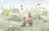 Cute Animals Wallpaper, Woodland Summer Mural, Oversized Custom Size Wall Art, Non-Woven, Non-Adhesive, Modern Wall Paper, Removable