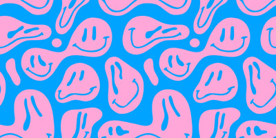 Funny Melting Wallpaper, Happy Face Mural, Oversized Custom Size Wall Art, Non-Woven, Non-Adhesive, Modern Wall Paper, Removable