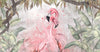 Flamingos Wallpaper, Fern Leaves Mural, Oversized Custom Size Wall Art, Non-Woven, Non-Adhesive, Modern Wall Paper, Removable