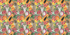 Cute Monkey, Exotic Fruits Wallpaper, Seamless Pattern Mural, Oversized Custom Size Wall Art, Non-Woven, Non-Adhesive, Modern Wall Paper, Removable
