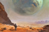 Planet Mars Wallpaper, Cosmonaut, Desert Mural, Oversized Custom Size Wall Art, Non-Woven, Non-Adhesive, Modern Wall Paper, Removable