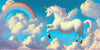 White Unicorn Wallpaper, Fluffy Clouds Mural, Oversized Custom Size Wall Art, Non-Woven, Non-Adhesive, Modern Wall Paper, Removable