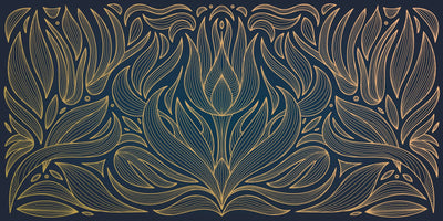Art Deco Wallpaper, Wavy Flower Mural, Oversized Custom Size Wall Art, Non-Woven, Non-Adhesive, Modern Wall Paper, Removable