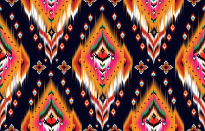 Ikat Ethnic Wallpaper, Abstract Mural, Oversized Custom Size Wall Art, Non-Woven, Non-Adhesive, Modern Wall Paper, Removable