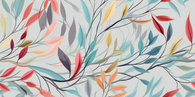 Elegant Floral Wallpaper, Seamless Pattern Mural, Oversized Custom Size Wall Art, Non-Woven, Non-Adhesive, Modern Wall Paper, Removable