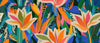 Colorful Tropical Floral Wallpaper, Seamless Pattern Mural, Oversized Custom Size Wall Art, Non-Woven, Non-Adhesive, Modern Wall Paper, Removable
