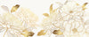 Luxury Gold Floral Wallpaper, White Background Mural, Oversized Custom Size Wall Art, Non-Woven, Non-Adhesive, Modern Wall Paper, Removable