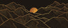 Mountain Gold Line Art Wallpaper, Black Background Mural, Oversized Custom Size Wall Art, Non-Woven, Non-Adhesive, Modern Wall Paper, Removable