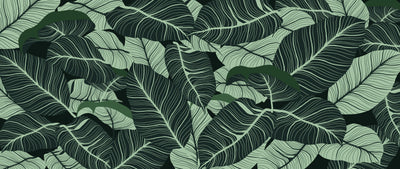 Luxury Nature Wallpaper, Green Leaves Mural, Oversized Custom Size Wall Art, Non-Woven, Non-Adhesive, Modern Wall Paper, Removable