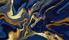 Luxury Blue Marble Wallpaper, Gold Abstract Mural, Oversized Custom Size Wall Art, Non-Woven, Non-Adhesive, Modern Wall Paper, Removable