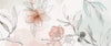 Floral Hand Drawn Wallpaper, Botanical Mural, Oversized Custom Size Wall Art, Non-Woven, Non-Adhesive, Modern Wall Paper, Removable