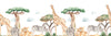 Savannah Watercolor Wallpaper, Seamless Pattern Mural, Oversized Custom Size Wall Art, Non-Woven, Non-Adhesive, Modern Wall Paper, Removable