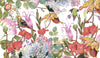 Watercolor Floral Wallpaper, Spring Garden Mural, Oversized Custom Size Wall Art, Non-Woven, Non-Adhesive, Modern Wall Paper, Removable