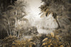 Tropical Wallpaper, Foggy Forest Mural, Oversized Custom Size Wall Art, Non-Woven, Non-Adhesive, Modern Wall Paper, Removable