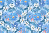 Art Blue Floral Wallpaper, Seamless Pattern Mural, Oversized Custom Size Wall Art, Non-Woven, Non-Adhesive, Modern Wall Paper, Removable