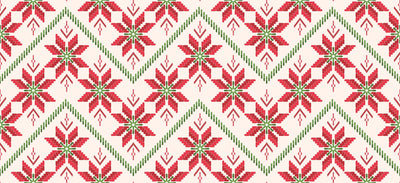 Christmas Ikat Wallpaper, Seamless Pattern Mural, Oversized Custom Size Wall Art, Non-Woven, Non-Adhesive, Modern Wall Paper, Removable