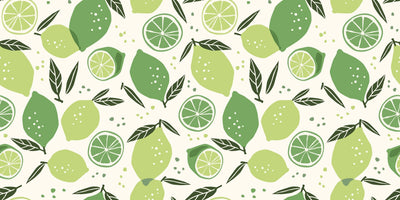 Lemons and Limes Wallpaper, Seamless Pattern Mural, Oversized Custom Size Wall Art, Non-Woven, Non-Adhesive, Modern Wall Paper, Removable