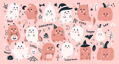 Cute Halloween Wallpaper, Seamless Pattern Mural, Oversized Custom Size Wall Art, Non-Woven, Non-Adhesive, Modern Wall Paper, Removable