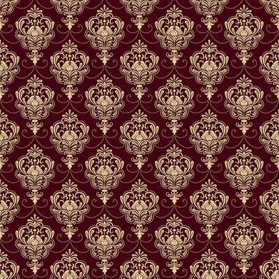 Royal Victorian Damask Wallpaper, Seamless Pattern Mural, Oversized Custom Size Wall Art, Non-Woven, Non-Adhesive, Modern Wall Paper, Removable