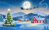 Christmas, Santa Wallpaper, Winter Landscape Mural, Oversized Custom Size Wall Art, Non-Woven, Non-Adhesive, Modern Wall Paper, Removable