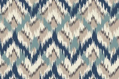 Ikat Wallpaper, Seamless Pattern Mural, Oversized Custom Size Wall Art, Non-Woven, Non-Adhesive, Modern Wall Paper, Removable