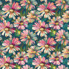 Abstract Flowers Blooming Wallpaper, Seamless Pattern Mural, Oversized Custom Size Wall Art, Non-Woven, Non-Adhesive, Modern Wall Paper, Removable