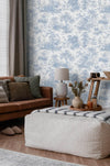 Patterned Blue Embossed Wallpaper, Textured Wallpaper,Natural Wallpaper, Modern & Minimalist Wall Covering,Modern Look Neutral Colors Glittering Wallcovering