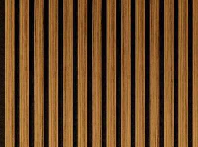 Olive Slatted Acoustic Wall Panel | Decorative Sound-Absorbing Wood Design