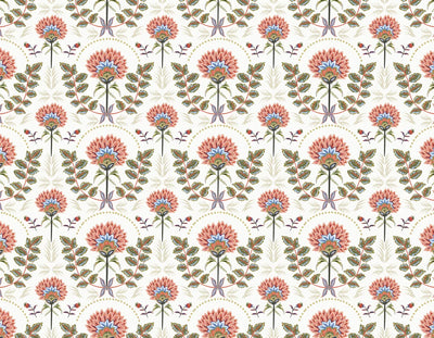 Floral Wallpaper, Boho Mural, Oversized Custom Size Wall Art, Non-Woven, Non-Adhesive, Modern Wall Paper, Removable