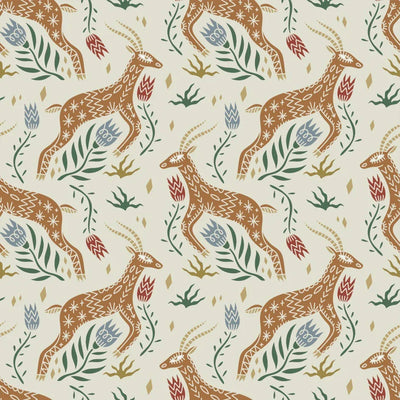 Celestial Folk Antilope Wallpaper, Boho Mural, Oversized Custom Size Wall Art, Non-Woven, Non-Adhesive, Modern Wall Paper, Removable