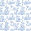Blue Toile Jungle Wallpaper, African Animals Mural, Oversized Custom Size Wall Art, Non-Woven, Non-Adhesive, Modern Wall Paper, Removable