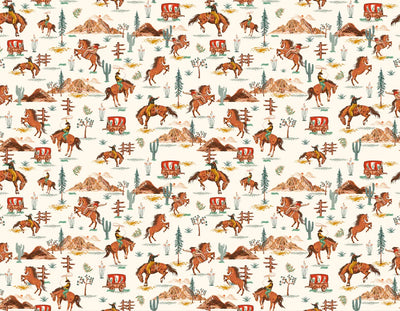 Western Cowboys Rodeo Wallpaper, Seamless Pattern Mural, Oversized Custom Size Wall Art, Non-Woven, Non-Adhesive, Modern Wall Paper, Removable