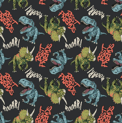 Cartoon Dinosaurs Wallpaper, Seamless Pattern Mural, Oversized Custom Size Wall Art, Non-Woven, Non-Adhesive, Modern Wall Paper, Removable