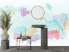 Watercolor Art Wallpaper, Colorful Flowers Mural, Oversized Custom Size Wall Art, Non-Woven, Non-Adhesive, Modern Wall Paper, Removable