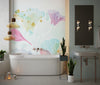Watercolor Art Wallpaper, Colorful Flowers Mural, Oversized Custom Size Wall Art, Non-Woven, Non-Adhesive, Modern Wall Paper, Removable