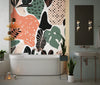 Abstract Shapes, Plants Wallpaper, Seamless Pattern Mural, Oversized Custom Size Wall Art, Non-Woven, Non-Adhesive, Modern Wall Paper, Removable