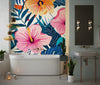 Modern Colorful Tropical Wallpaper, Seamless Pattern Mural, Oversized Custom Size Wall Art, Non-Woven, Non-Adhesive, Modern Wall Paper, Removable