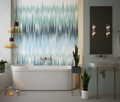 Abstract Wallpaper, Watercolor Stripe Mural, Oversized Custom Size Wall Art, Non-Woven, Non-Adhesive, Modern Wall Paper, Removable