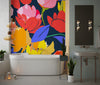 Colorful Summer Floral Wallpaper, Seamless Pattern Mural, Oversized Custom Size Wall Art, Non-Woven, Non-Adhesive, Modern Wall Paper, Removable