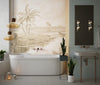 Tropics, Lake Wallpaper, Forest Mural, Oversized Custom Size Wall Art, Non-Woven, Non-Adhesive, Modern Wall Paper, Removable