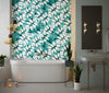 Shibori Green Tones Wallpaper, Seamless Pattern Mural, Oversized Custom Size Wall Art, Non-Woven, Non-Adhesive, Modern Wall Paper, Removable