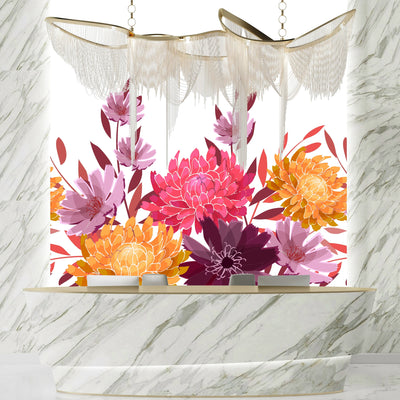 Art Floral Wallpaper, Seamless Pattern Mural, Oversized Custom Size Wall Art, Non-Woven, Non-Adhesive, Modern Wall Paper, Removable