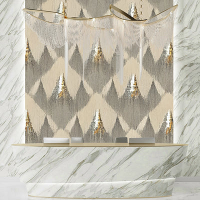 Ethnic Handmade Ikat Wallpaper, Seamless Pattern Mural, Oversized Custom Size Wall Art, Non-Woven, Non-Adhesive, Modern Wall Paper, Removable