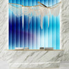Corrugated Glass Effect Wallpaper, Cool Blue Mural, Oversized Custom Size Wall Art, Non-Woven, Non-Adhesive, Modern Wall Paper, Removable