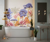 Tropical Vintage Landscape Wallpaper, Purple Trees Wall Mural, Oversized Custom Size Wall Art, Non-Woven, Non-Adhesive, Modern Wall Paper, Removable