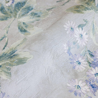 Beautiful Embossed Floral Wallpaper, Rich Textured Wallcovering, Traditional, Green Blue, Extra Large 114 sq ft Roll, Flowers Wall Paper - Walloro High End Wallcoverings & More
